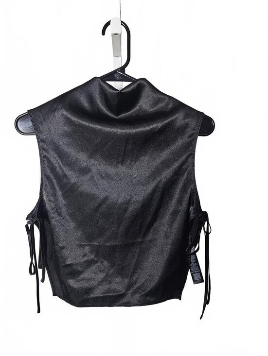 Topshop Tops - Topshop Black Sleeveless Satin Top, Size US 4